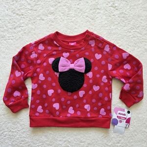NWT Toddler Girl's Disney Minnie Mouse Valentine's Pullover Sweatshirt, size 18m